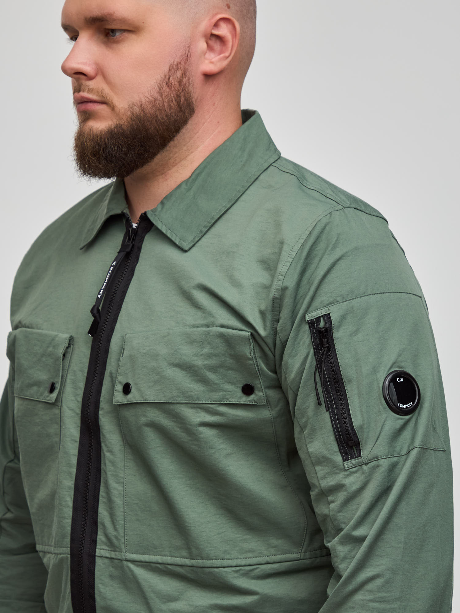 Рубашка легкая C.P. Company Lens Overshirt зеленый