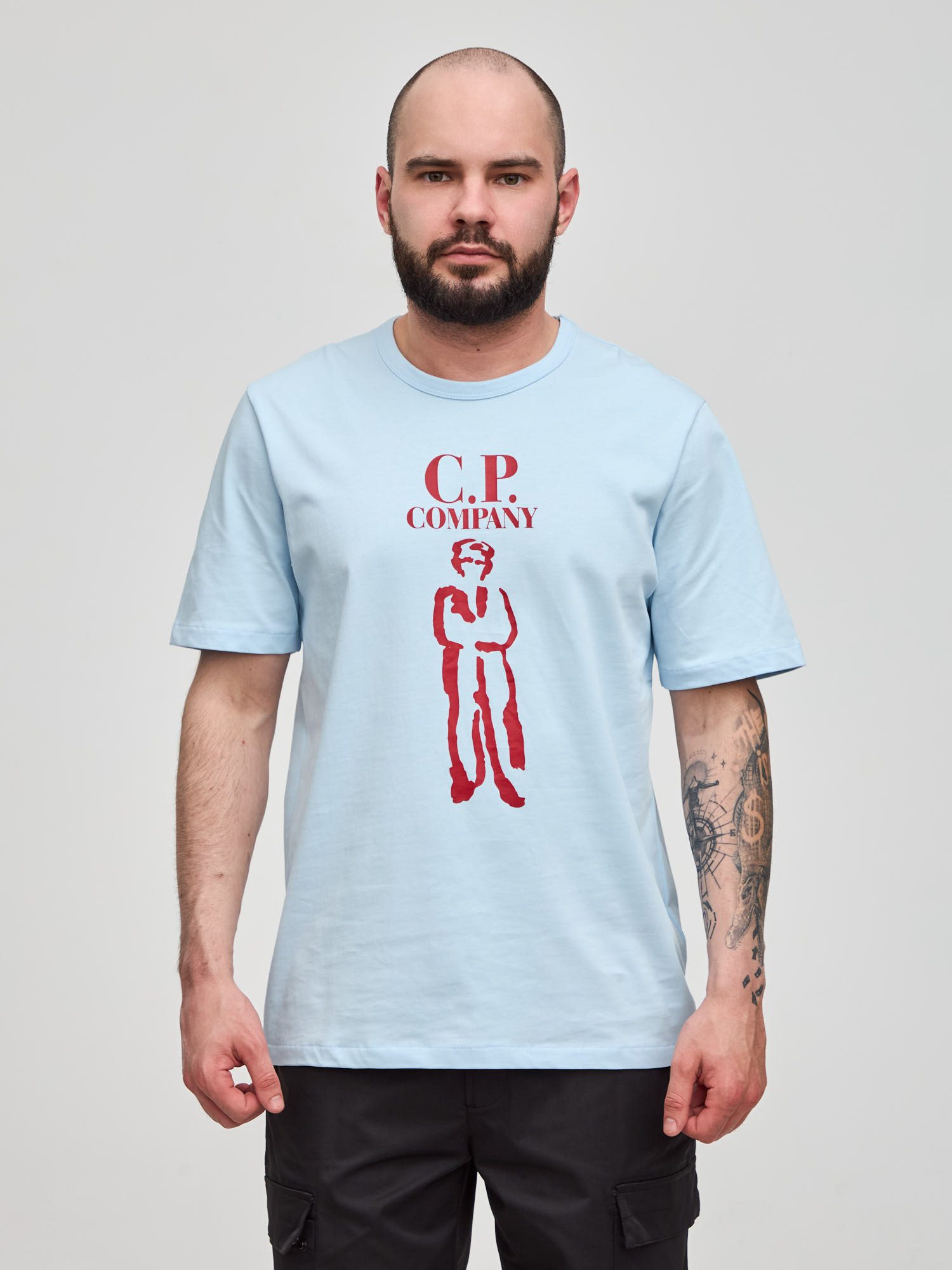Футболка C.P. COMPANY голубая 16CMTS145