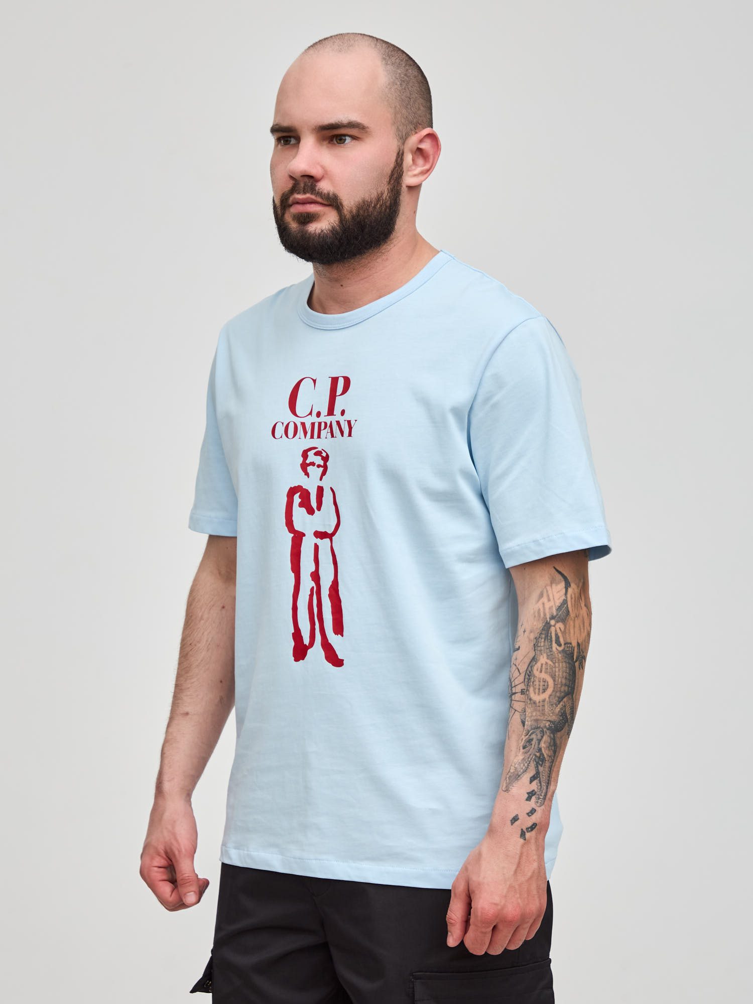 Футболка C.P. COMPANY голубая 16CMTS145