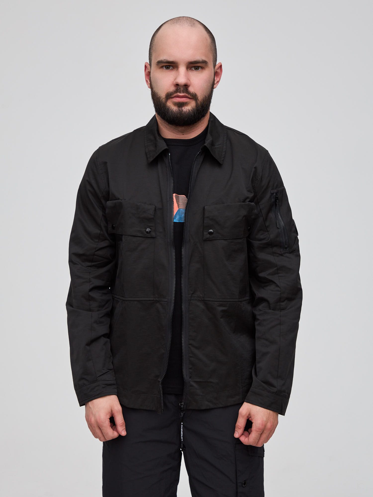 Рубашка легкая C.P. Company Lens Overshirt черный