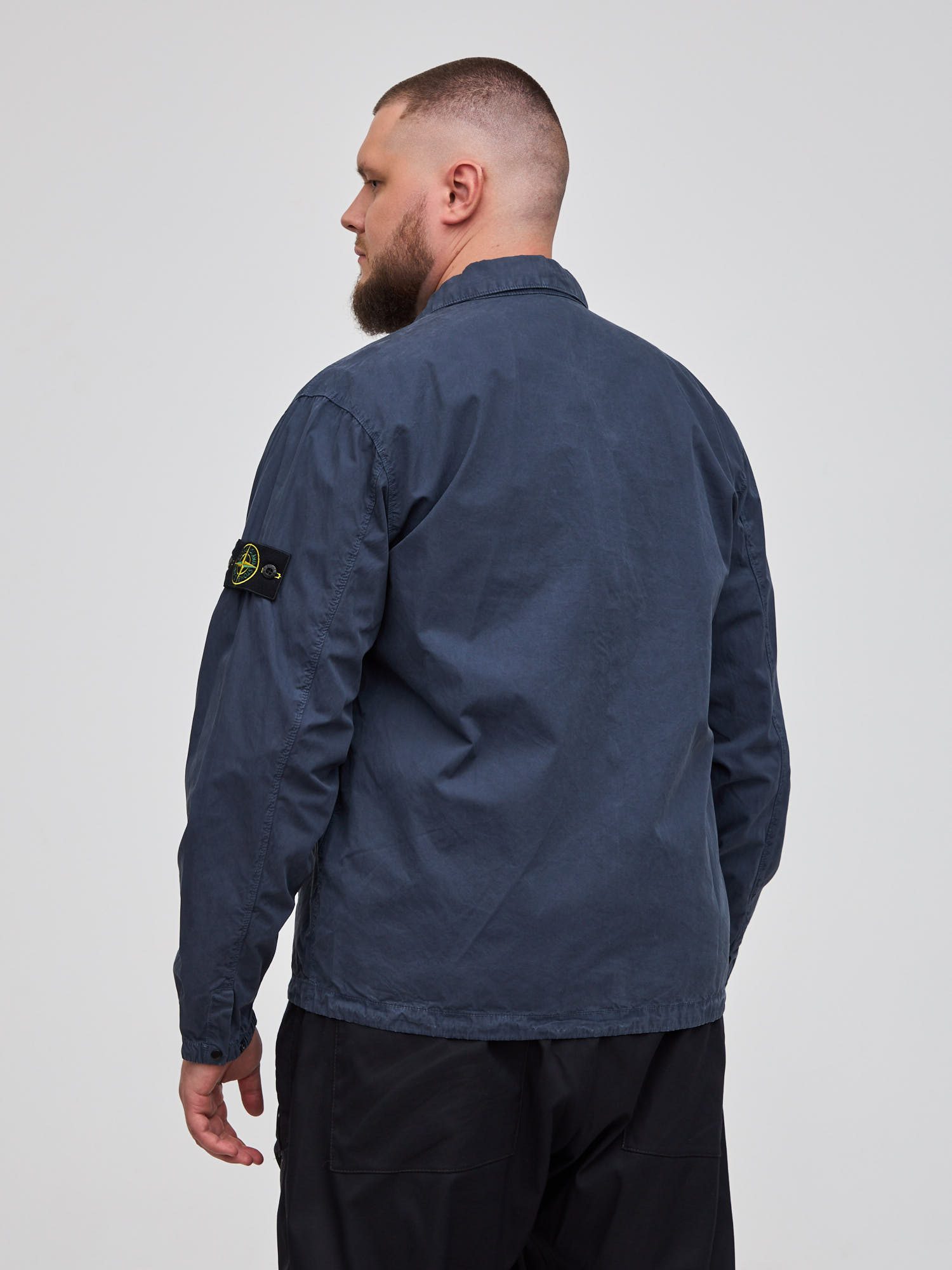 Рубашка овершот Stone Island синяя 107WN