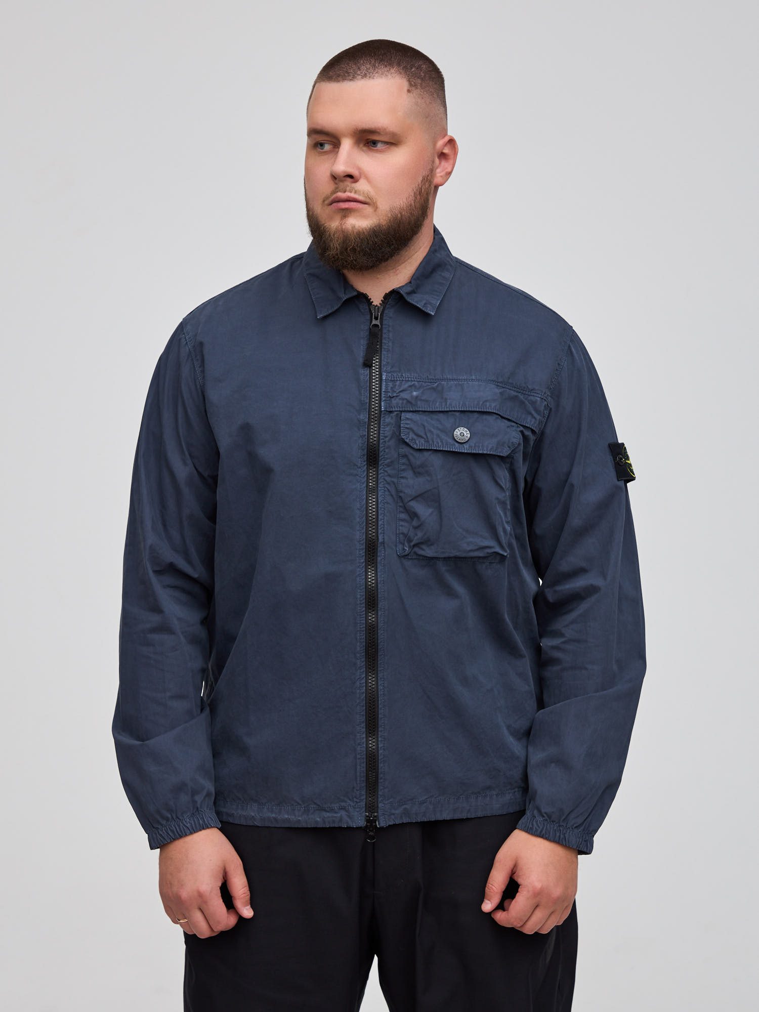 Рубашка овершот Stone Island синяя 107WN