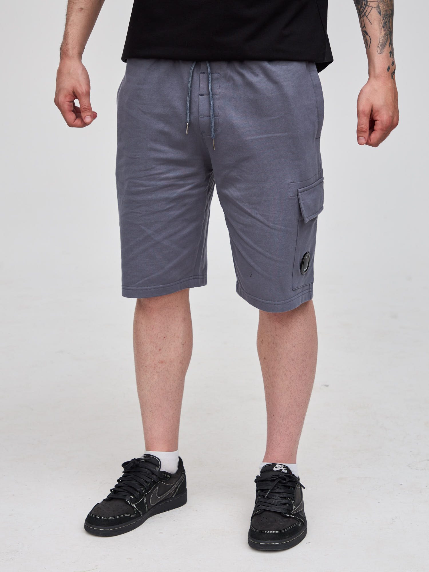 Шорты спортивные C.P. Company Lens Cargo Sweat Shorts серые