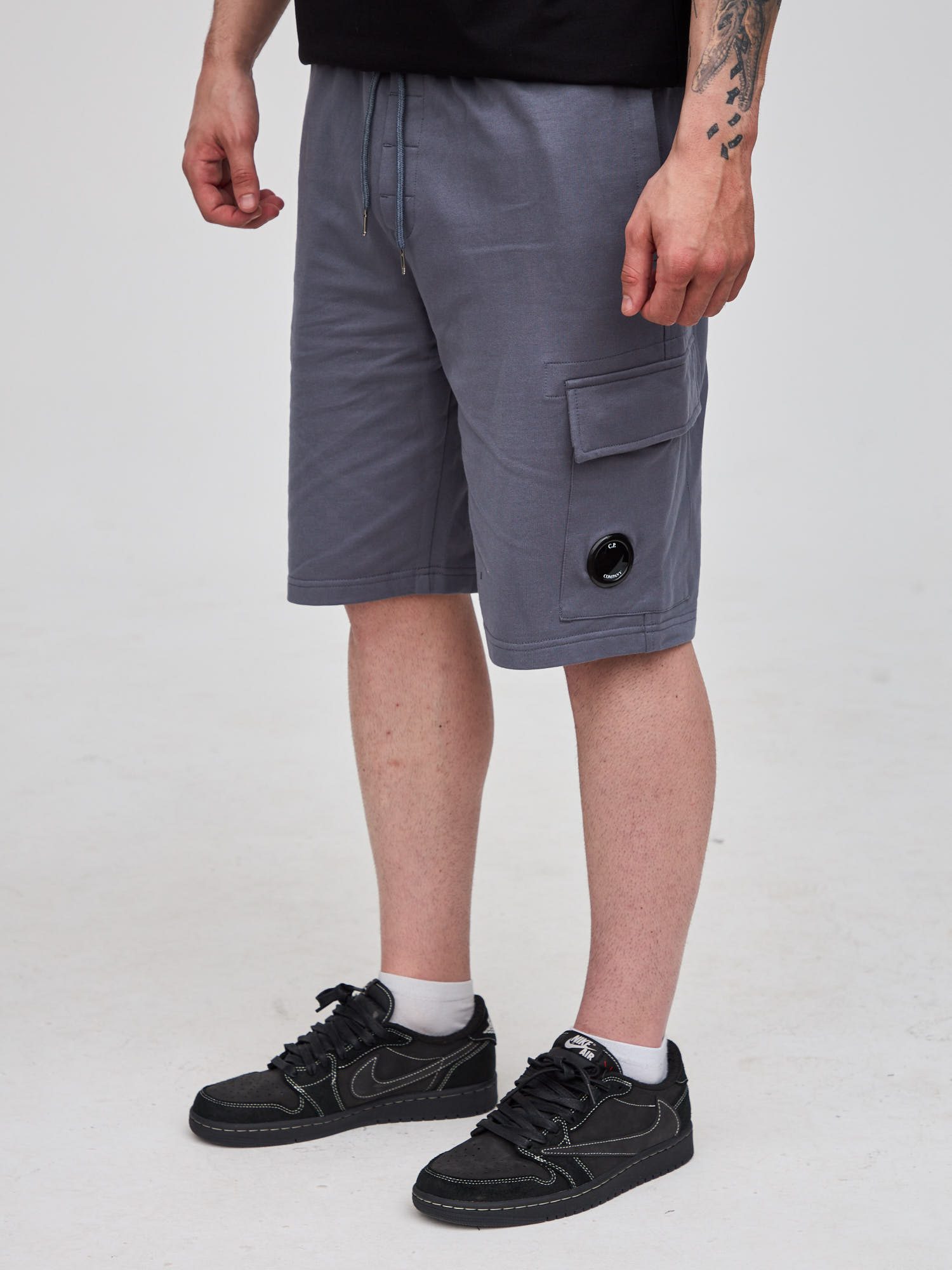 Шорты спортивные C.P. Company Lens Cargo Sweat Shorts серые