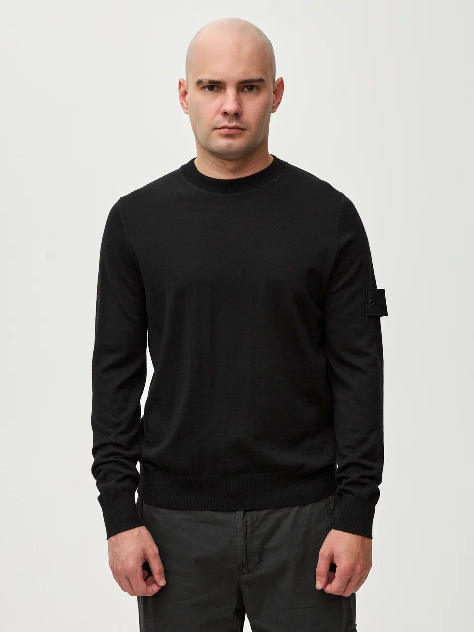 Джемпер Stone Island Ghost Piece Merino Wool чёрный - цвет Черный