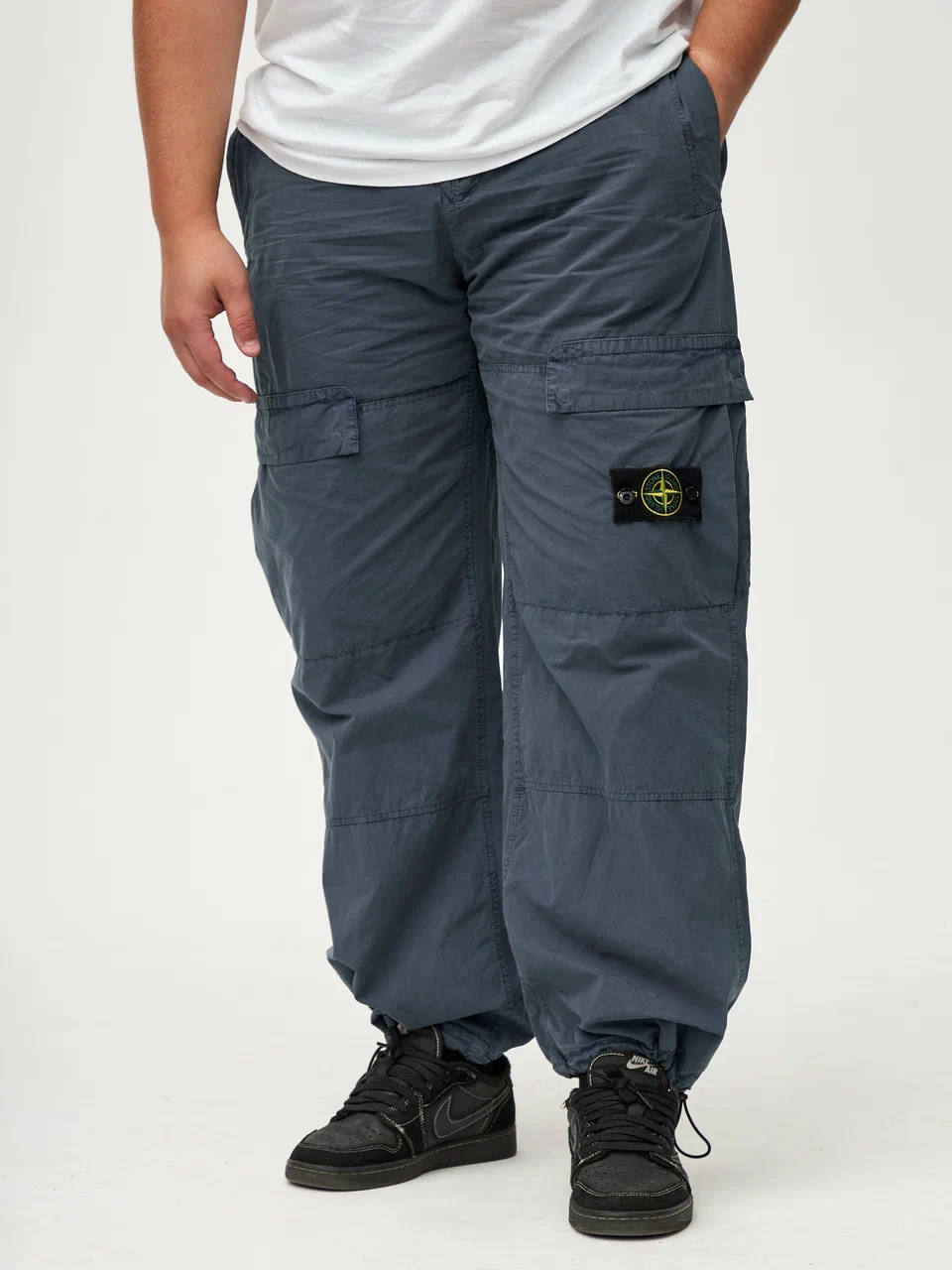 Штаны карго Stone Island широкие синие 311WA - цвет Синий