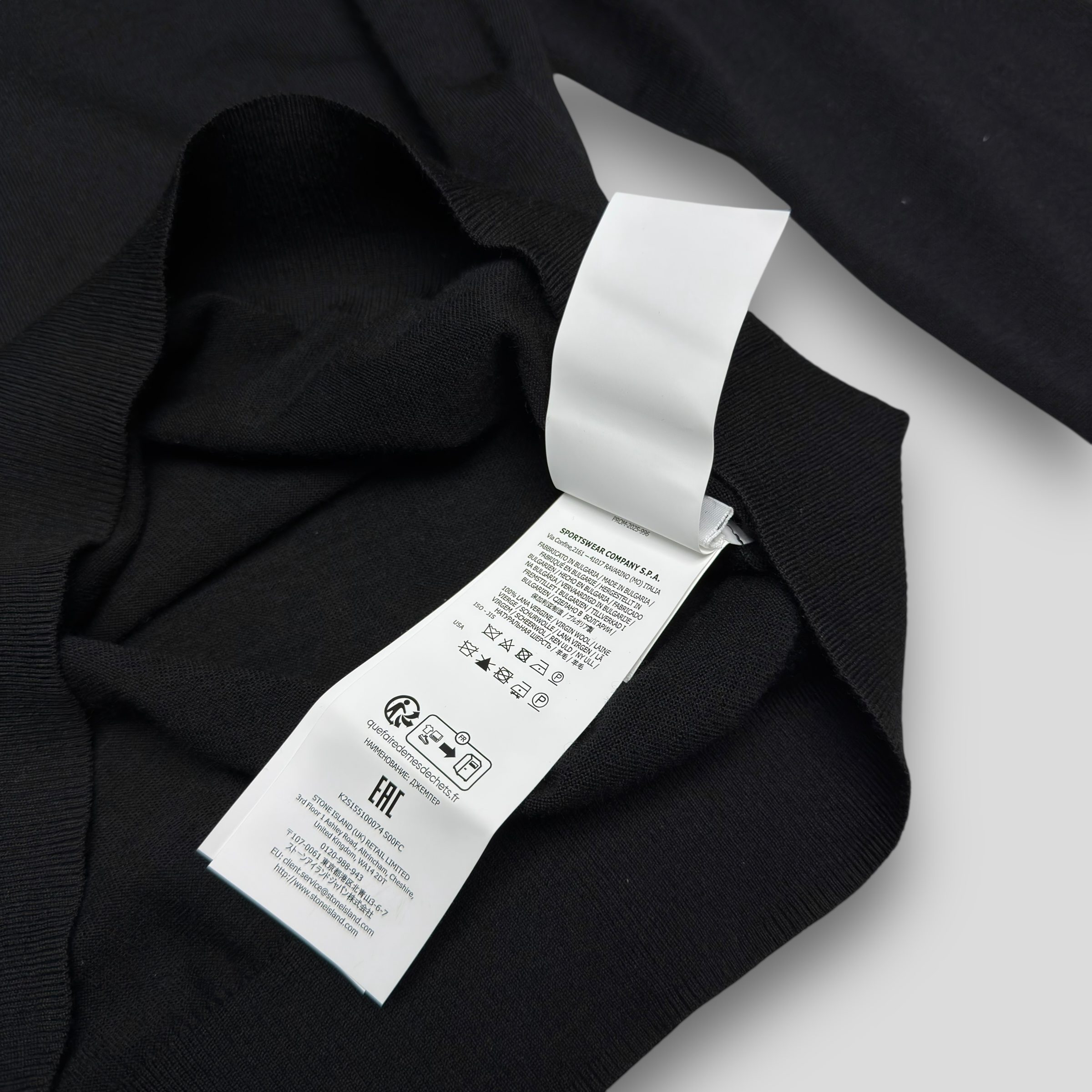 Джемпер Stone Island Ghost Piece Merino Wool чёрный