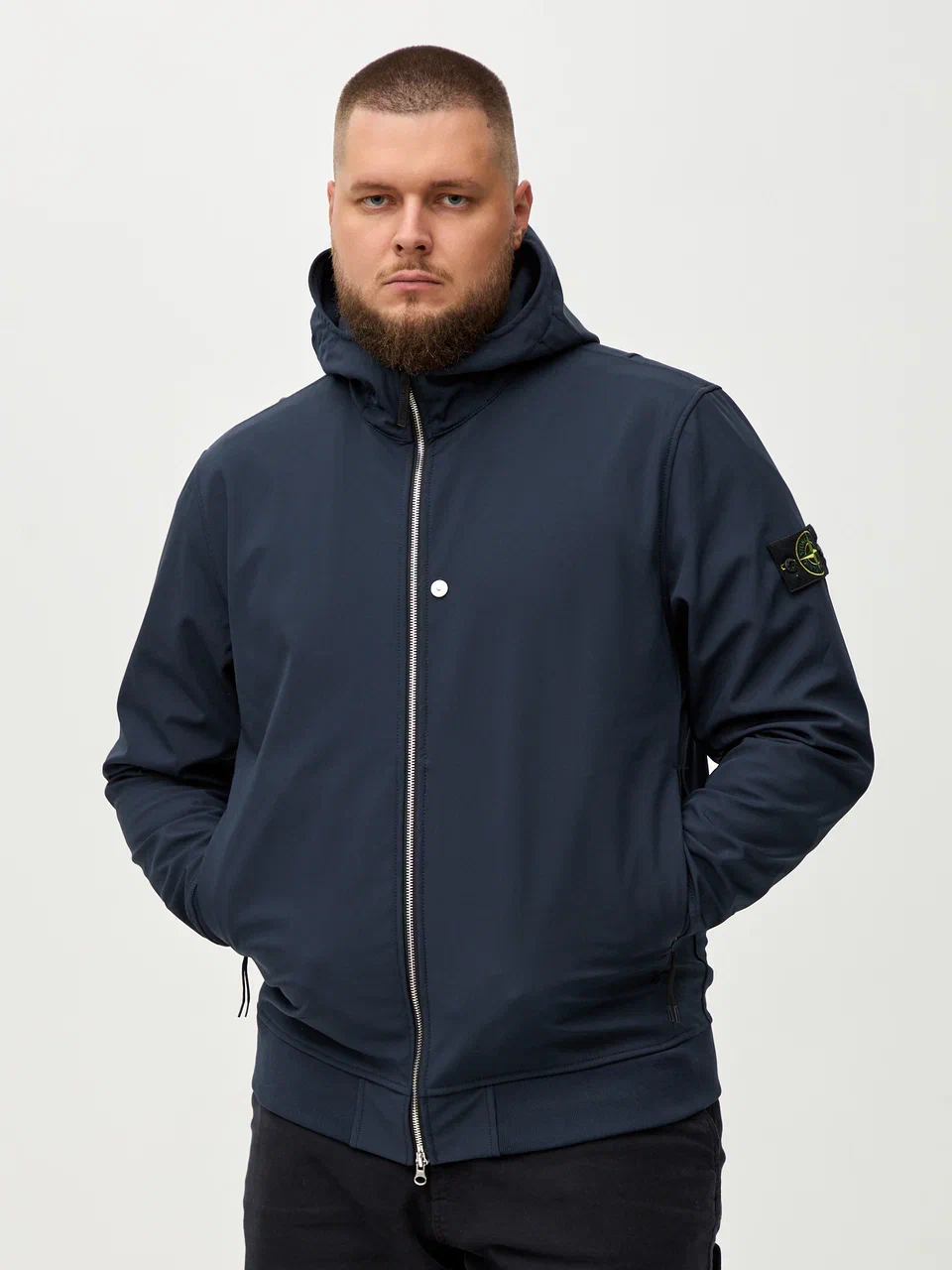 Ветровка Stone Island Soft Shell-R Q0422 темно-синяя - цвет Темно-синий