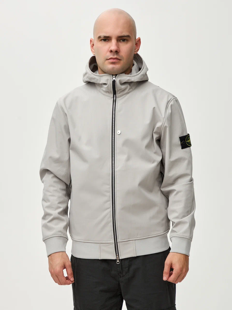 Ветровка Stone Island Soft Shell-R Q0422 серая - цвет Серый